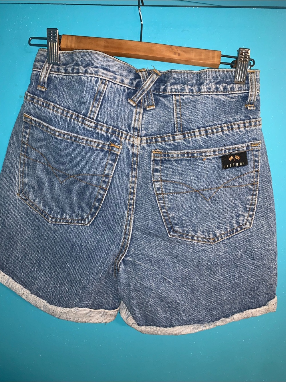 Illegal Jeans High Waisted Denim Shorts
